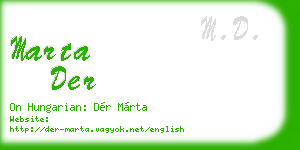 marta der business card